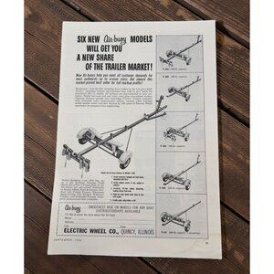Air-Buoy Boat Trailer Vintage Print Ad 1950s Electric Wheels Co Quincy IL